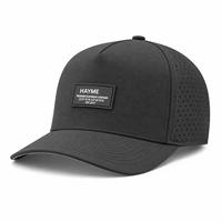 Gorra Deportiva de Béisbol Negra Impermeable de Nailon con Perforaciones Cortadas a Láser al por Mayor
