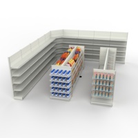 Étagères de supermarché sur mesure avec éclairage LED, équipement de présentation pour la vente au détail