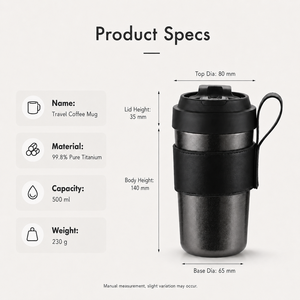 Durable Titanium <b>Coffee</b> Mug Heavy Duty Insulated Outdoor Cup - Product Image 2