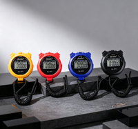 Stopwatch Olahraga LCD Genggam Multi-warna Kronograf Digital Timer Satu Baris Alarm Jam Minggu Stopwatch Latihan Luar Ruangan