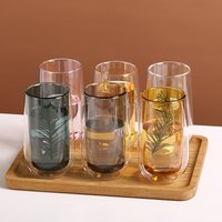 Ensemble de tasses à café en verre borosilicate à double paroi avec logo personnalisé pour le thé et les boissons