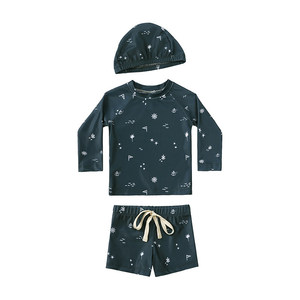 Nouvelle Collection Été : Ensemble <span class=keywords><strong>Maillot</strong></span> <span class=keywords><strong>de</strong></span> <span class=keywords><strong>Bain</strong></span> Deux Pièces pour Bébé <span class=keywords><strong>Garçon</strong></span>, Manches Longues et Short, Anti-UV, Séchage Rapide, 100% Polyester - Product Image 4