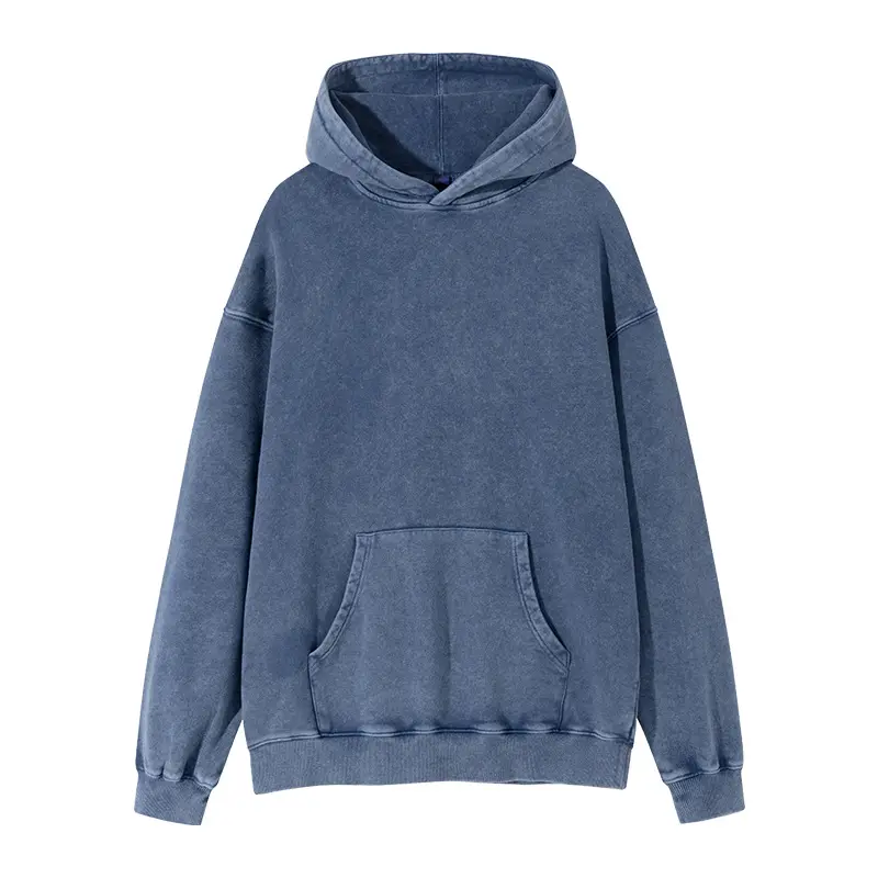 High street vintage fashion cotton acid wash hoodie logo custom printing oversize wash hoodie