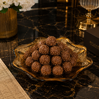Plateau à chocolat en verre ambré Jossin, forme de fleur, plateau de service arabe pour la décoration de la maison et des mariages