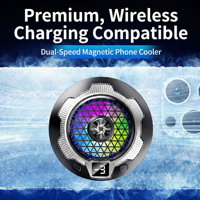 Support magnétique pour téléphone portable U-JIE-SL15 3-en-1 avec anneau lumineux, refroidissement pour gaming, suivi intelligent, hauteur réglable, sans fil