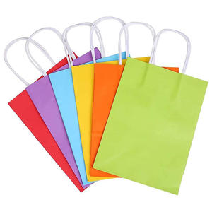 MOQ rendah tas kertas Kraf kustom dengan pegangan Logo harga pabrik Logo dapat disesuaikan dan pegangan
