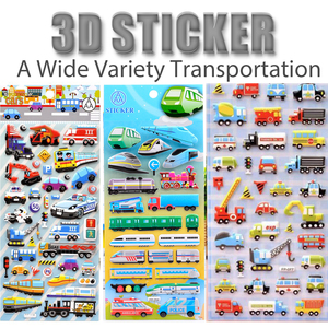 Lot d'autocollants 3D en EVA pour carnet, motif dessin animé, voiture, amusant, pour garçons, papeterie décorative, autocollants gonflés, personnalisables, esthétique pour cahier - Product Image 1