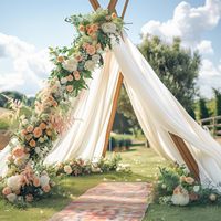 Tissu en vrac transparent de 55 pouces de large pour draperies de plafond de mariage, housses de chaise de scène, draperies de mariage, décorations de fond pour fête d'anniversaire