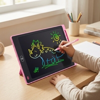 Tablette d'écriture LCD rose effaçable, tableau de dessin magnétique, bloc de gribouillage pour l'apprentissage et les voyages des enfants