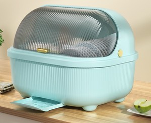 OWNSWING porte-bol grand bol à poussière avec couvercle boîte de rangement pour baguettes en plastique porte-égouttoir à vaisselle de type ménage - Product Image 4
