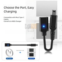 Câble d'extension USB-C Tideseer 10 cm pour séries 3DS/2DS/DSi NDSi, câble de charge en matériau TPE, prend en charge les connexions USB-A et USB-C, bleu