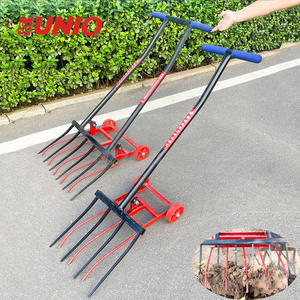 ส้อมพรวนดินหมุนด้วยมือสีฟ้าสำหรับสวนส้อมเหล็กกล้าคาร์บอนสำหรับสวน - Product Image 1