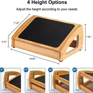 <b>Wooden</b> <b>Desk</b> Foot Pedal Adjustable Height Non Slip Trapezoid Shape For Adults And Elderly - Product Image 3