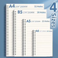 Carnet à spirale avec couverture en PP, ligné, bloc-notes vierge, A4, A5, B5, journal pour étudiants et bureau