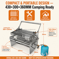 Grill à gaz portable pliable en acier inoxydable pour barbecue en plein air, camping, barbecue à retournement