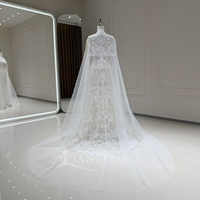 Robe de mariée sirène élégante en dentelle brodée Jancember XX102 avec châle