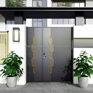Puerta <span class=keywords><strong>de</strong></span> Patio <span class=keywords><strong>de</strong></span> <span class=keywords><strong>Aluminio</strong></span> con Tecnología <span class=keywords><strong>de</strong></span> Tallado Abierto, Estilo Minimalista, Entrada Segura, Producción Automatizada, Precio <span class=keywords><strong>de</strong></span> Fábrica - Product Image 2