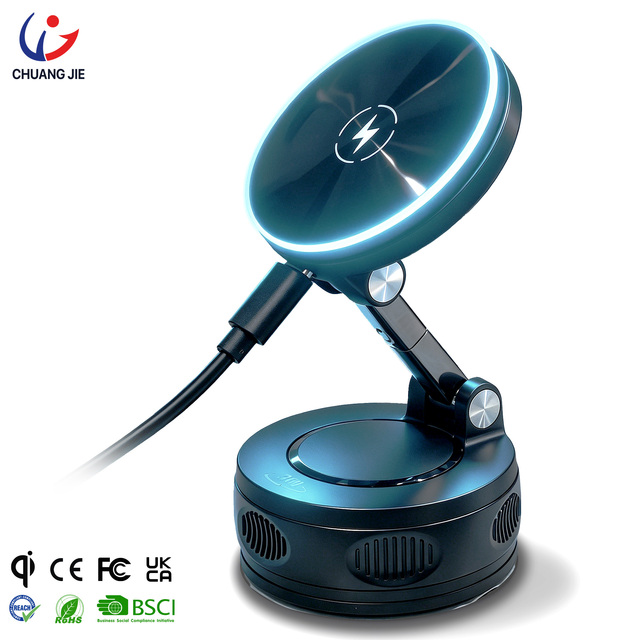 15W Hyper Quick Magnetic Wireless Car Charging Mount N52 Strong Magnet 360 Rotation Dashboard Windshield Car Phone Holder