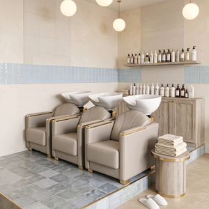 Fauteuil de lavage professionnel de style européen, design unique, station de lavage et chaise pour salon de coiffure et barbier - Product Image 3