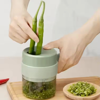 Ensemble de hachoir à ail électrique très vendu, hachoir à oignon et carotte manuel, ustensile pratique, écraseur d'aliments, presse-ail, accessoires de cuisine