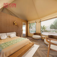 Tente de glamping de luxe toutes saisons, grand hôtel de safari, lodge avec toilettes