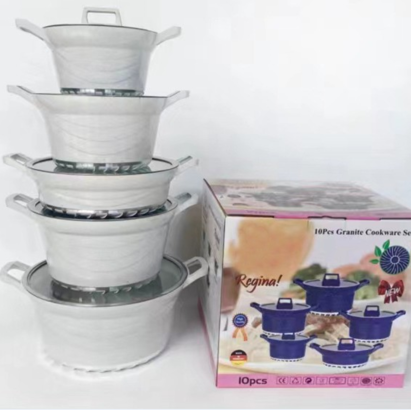 Granite Cookware Set Non-Stick Marble Aluminum Pots and Pans Modern Design Eco-Friendly Ceramic Kitchenware · image 5