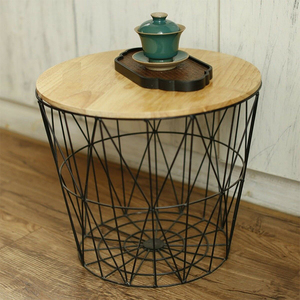 Sofa Metal <strong>Wire</strong> Round Wood Side <strong>Coffee</strong> <strong>Table</strong> Basket Fashion square Round Stainless Steel Aluminium <strong>Coffee</strong> <strong>Table</strong> - Product Image 4