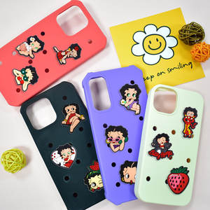 Breloques créatives et mignonnes en PVC pour sabots, style dessin animé, unisexe, avec boucle et fleurs, décorations DIY <span class=keywords><strong>Betty</strong></span> <span class=keywords><strong>Boop</strong></span> Anime pour fêtes - Product Image 3