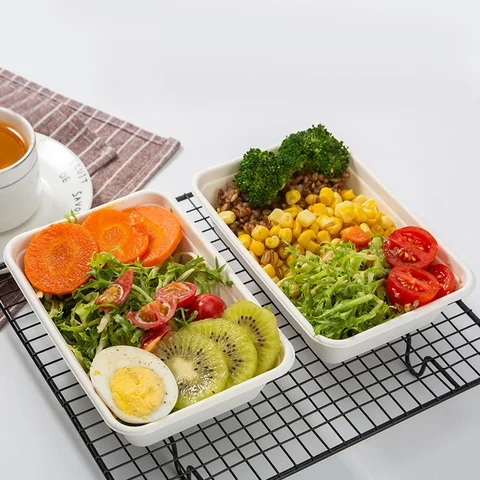 Biodegradable disposable food clamshell/3 5 compartments food box/tray