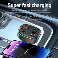 Tragbarer Auto-MP3-Musikplayer mit Schnell-USB-Ladegerät FM-Transmitter Bluetooth Freisprecheinrichtung Radio-Tuner Kombination