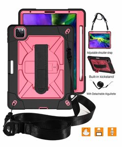 Cinturino da spalla in silicone per bambini, supporto pieghevole rotante, <span class=keywords><strong>custodia</strong></span> per tablet con cinturino da mano per <span class=keywords><strong>Apple</strong></span> iPad <span class=keywords><strong>Air</strong></span> 4 10.9 pollici 2020 - Product Image 3
