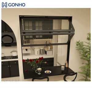 <span class=keywords><strong>Finestra</strong></span> Pieghevole Verticale GONHO di Alta Qualità in Alluminio con Vetro Temperato, Griglia di Sicurezza, <span class=keywords><strong>Finestra</strong></span> Pieghevole a <span class=keywords><strong>Doppia</strong></span> <span class=keywords><strong>Anta</strong></span> - Product Image 3