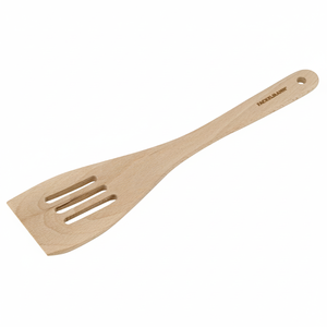 Utensili da cucina ecologici da 30 cm raschietti a spatola in legno traforato in legno di Teak naturale per uso bambini e stoviglie - Product Image 2