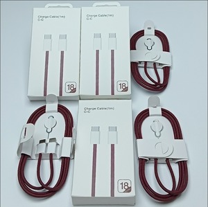 ขายส่งสายชาร์จไนลอนถักสีแดงไวน์ 1 เมตร USB‑C to USB‑C PD ชาร์จเร็ว สายส่งข้อมูล สำหรับ iPhone 15‑18 - Product Image 2