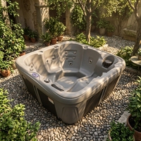 Spa Bestview SUNSPA Roto Mould avec 2 chaises longues et 3 sièges, spa moderne autoportant et portable, 28 jets, garantie de 5 ans