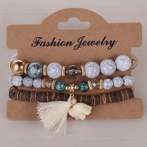 <b>Beaded</b> <b>Bracelets</b> Wood Tassel Charm Bohemia Style Unisex Gift HY-2736 - Product Image 2