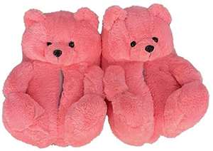 Pantoufles animales personnalisées de grande taille en gros, mignonnes et câlines, ours en peluche, semelle souple pour enfants et adultes, chaudes pour la maison - Product Image 6
