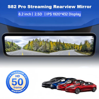 Caméra avant HD Pro 8,2 pouces pour Tesla Model Y Juniper, 4K, anti-éblouissement automatique, streaming, rétroviseur avant et arrière