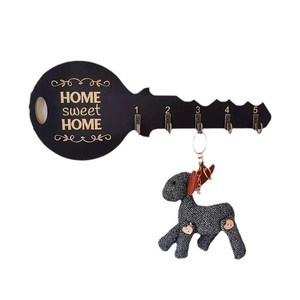 Home Sweet Home Key Shape Wall <b>Hook</b> 32cm Wooden Keychain Holder For Bedroom Living Room Storage - Product Image 4