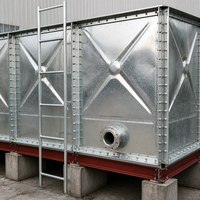 Réservoir modulaire carré en acier galvanisé à chaud, panneaux boulonnés, pour stockage d'eau incendie