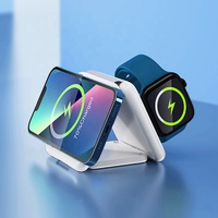 Cargador magnético plegable 3 en 1 para teléfono móvil, cargador inalámbrico de carga rápida de 20W
