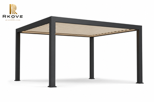 Pérgola Moderna de Aluminio RKOVE RK-C1 con Techo de Láminas, Gazebo, Pabellón, Toldo para Patio Exterior, Veranda, Protección Solar para Jardín de Villa - Product Image 2