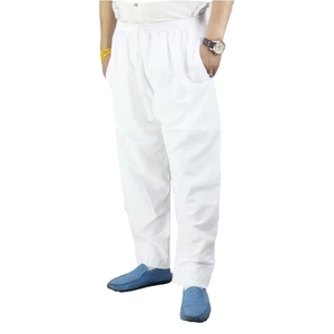 Pantalones tradicionales musulmanes para hombre, holgados, estilo árabe de Dubái, pantalones de poliéster de color sólido a la moda con cintura elástica. - Product Image 3
