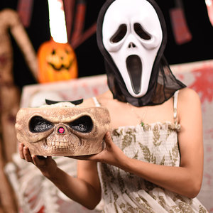 Tazón de calavera con Sensor de movimiento para Halloween, plato de dulces con <span class=keywords><strong>esqueleto</strong></span> móvil aterrador, <span class=keywords><strong>mano</strong></span> para decoración de fiesta - Product Image 3