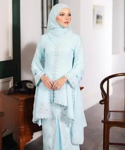 蝴蝶abaya制造商jubah muslimah锦缎fesyen设计baju kurung 2023马来西亚现代