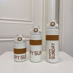 Nuova Borraccia Termica Sportiva alla Moda 2025 per Ragazzi e Ragazze, Bottiglia d'Acqua con Isolamento Sottovuoto 'Happy Sunday' - Product Image 3