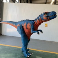 Costume de dinosaure Allosaurus robotique animatronique à structure métallique, réaliste, taille adulte, résistant aux intempéries, avec jambes cachées, pour centre commercial et garderie