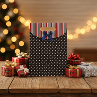 Sac cadeau de l'Avent de Noël personnalisé en papier d'art recyclable avec pelliculage mat et estampage à chaud