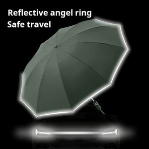 Parapluie pliant automatique personnalisé YH-H, portable, coupe-vent, anti-UV, inversé, imperméable, avec réflecteur de sécurité - Product Image 4