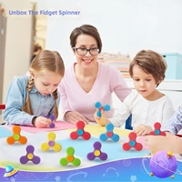 HMJ 2 en 1 : Pierre anti-stress et Fidget Spinner en silicone, jouet sensoriel texturé, silencieux, pour le bureau, pour adultes et enfants, TDAH, autisme